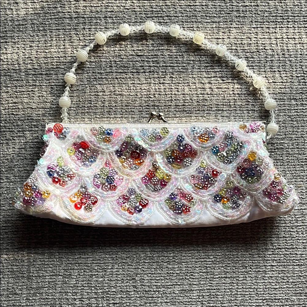 Elegant Multicolor Beaded Clutch